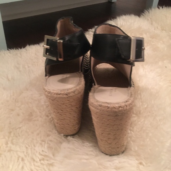 Kenneth Cole Gold Studded black leather espadrille - Picture 8 of 11